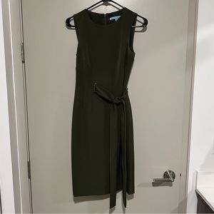 Antonio Melani Tie Waist Olive Green Dress size 0